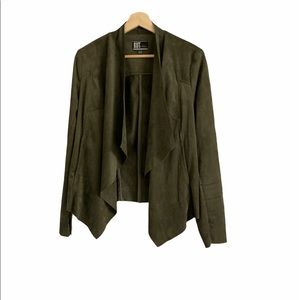 Faux suede drape jacket